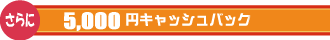 5000円キャッシュバック