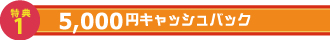 5000円キャッシュバック